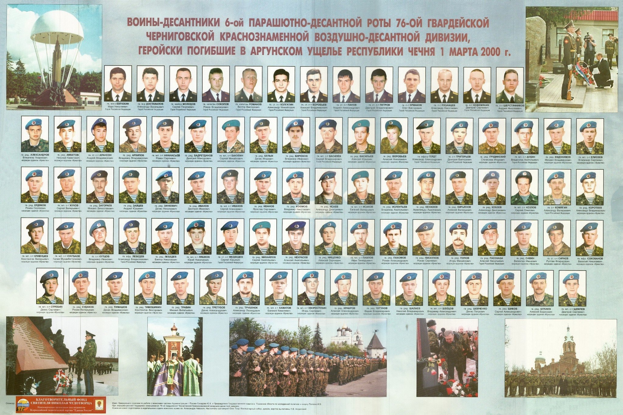 Памяти бойцов 6 роты 104 полка 76-й дивизии ВДВ