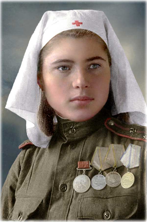 Черно-белые фотографии в цвете героев Великой Отечественной войны